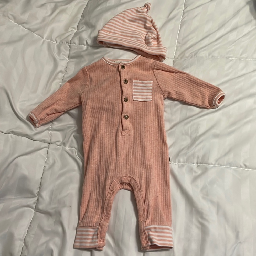Newborn 2 piece Coverall and Cap Set